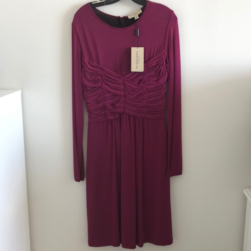 Burberry Magenta Long Sleeved Dress